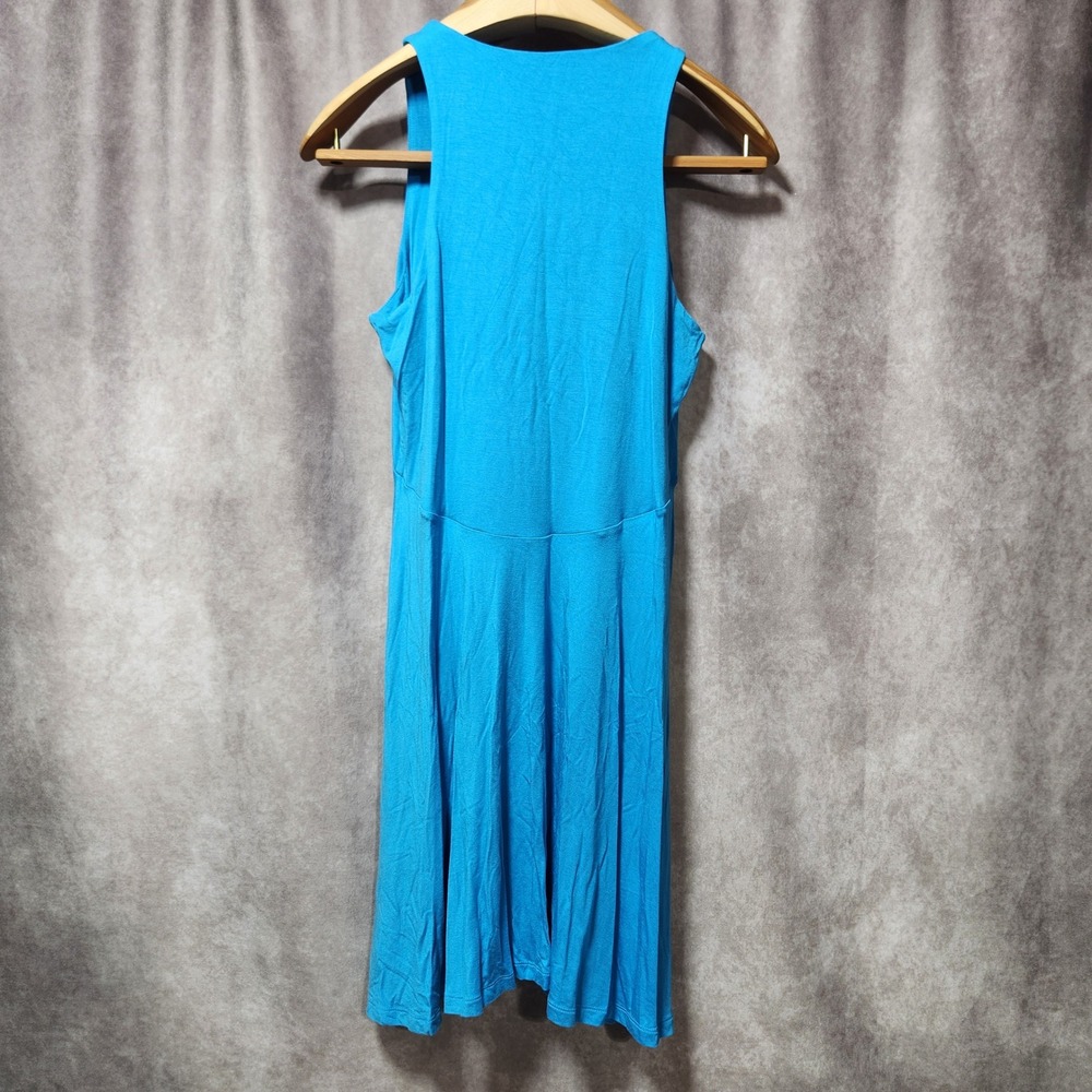 Athleta Santorini Thera Dress Blue Sleeveless Empire Waist Modal Midi Medium - Picture 3 of 6